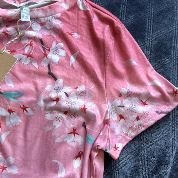 New Noracora Womens Cherry Blossom Pink Floral Tee size XXL - Picture 12 of 13